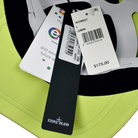 NEW $175 Stone Island Basbell Hat!  Large  Greenish Yellow (Lemon)  White Logo - Picture 3 of 3
